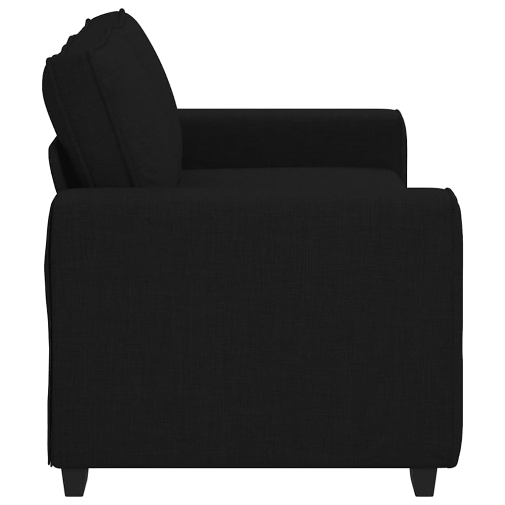 2-Seater Sofa Black 140 cm Fabric