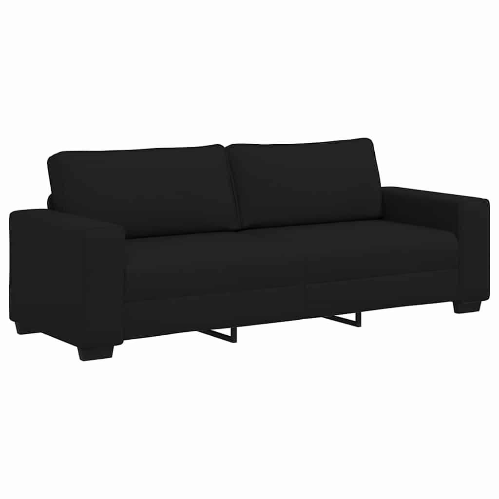 3-Seater Sofa Black 180 cm Fabric