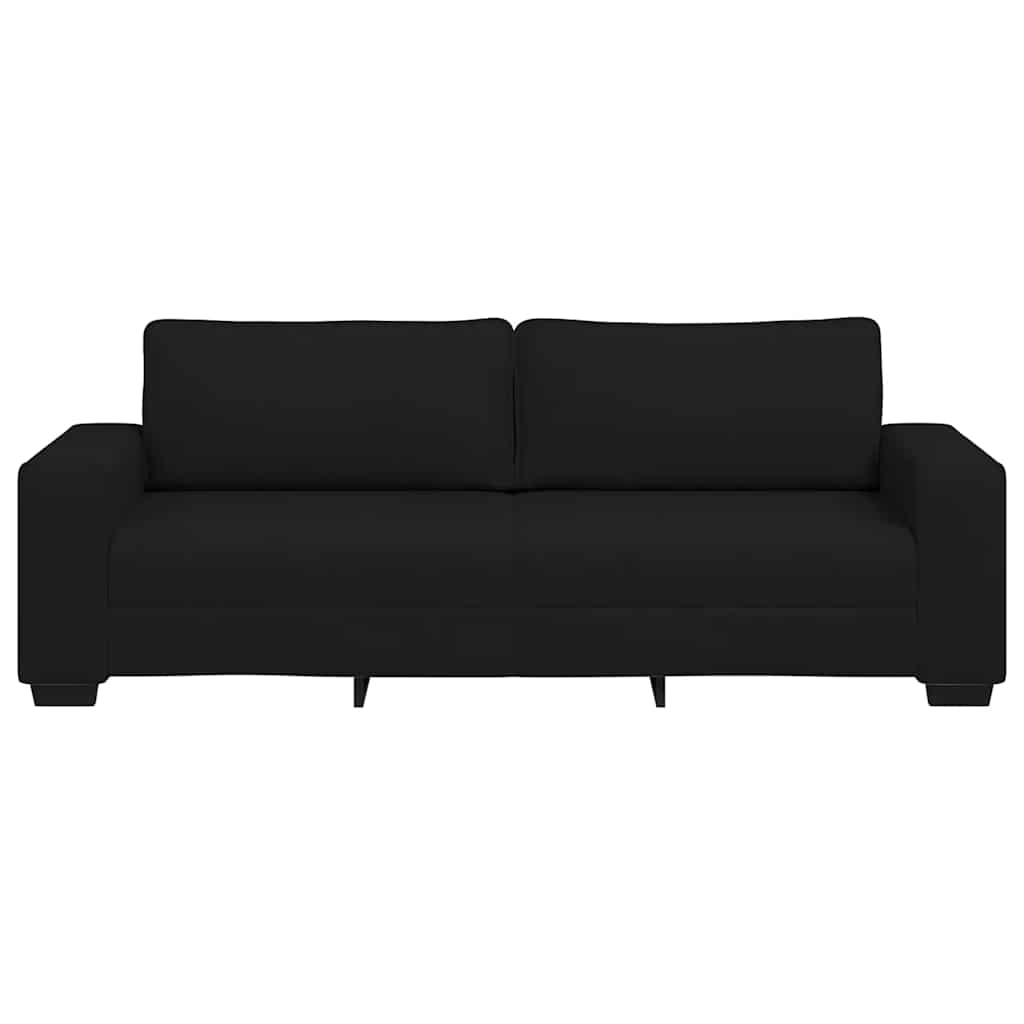 3-Seater Sofa Black 180 cm Fabric