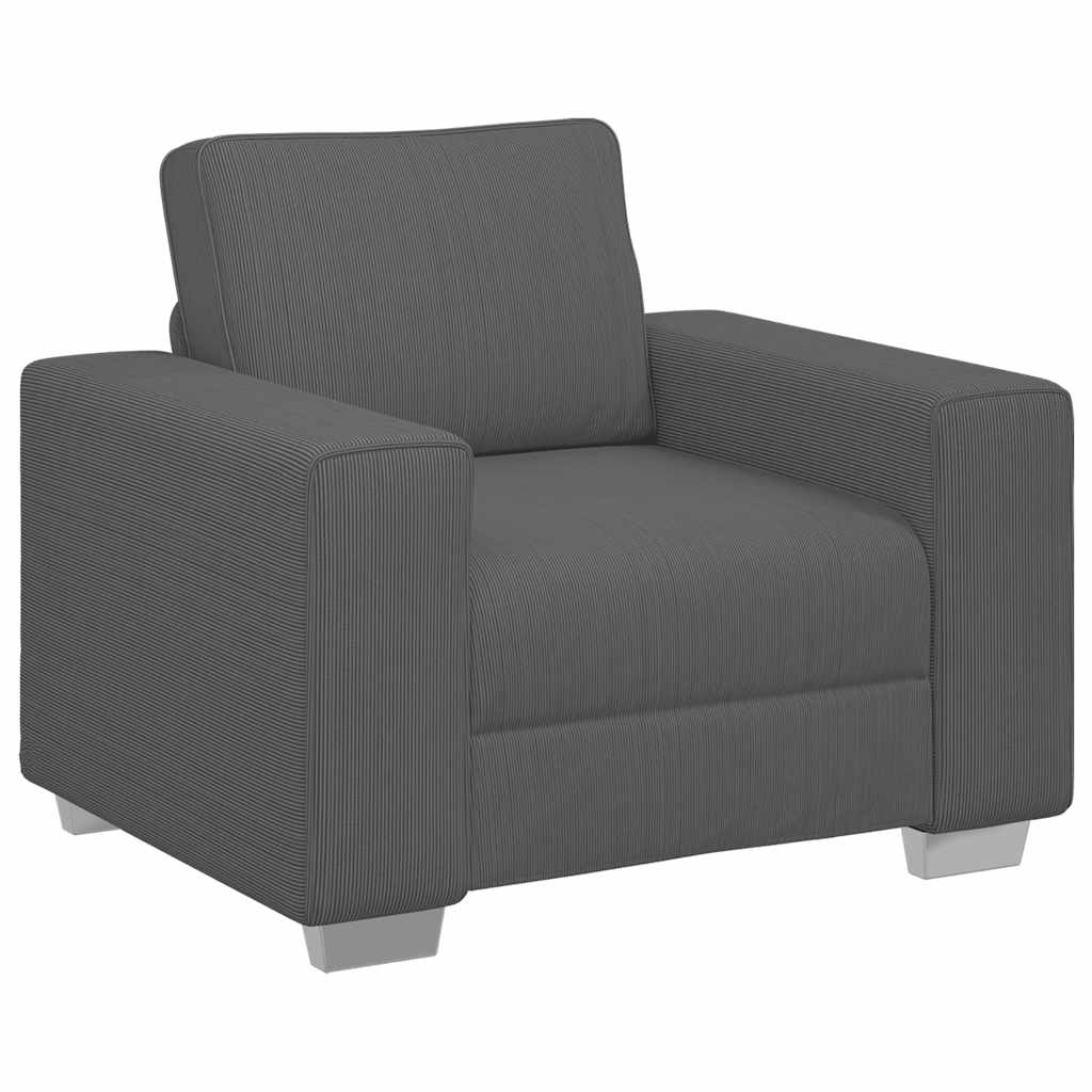 Sofa Chair Dark Grey 59 cm Corduroy Fabric