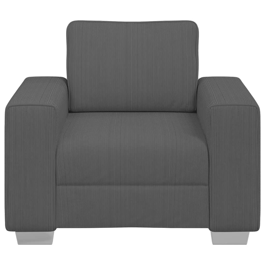 Sofa Chair Dark Grey 59 cm Corduroy Fabric