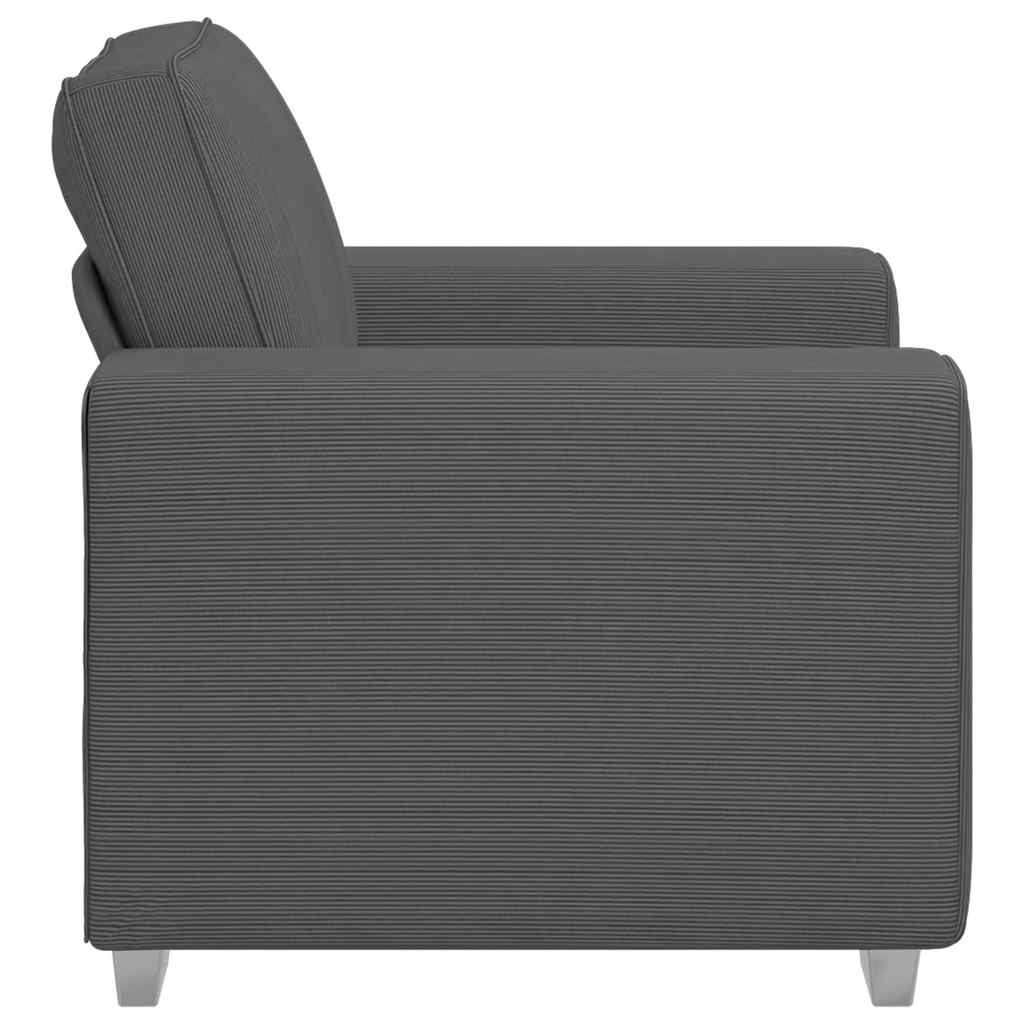 Sofa Chair Dark Grey 59 cm Corduroy Fabric