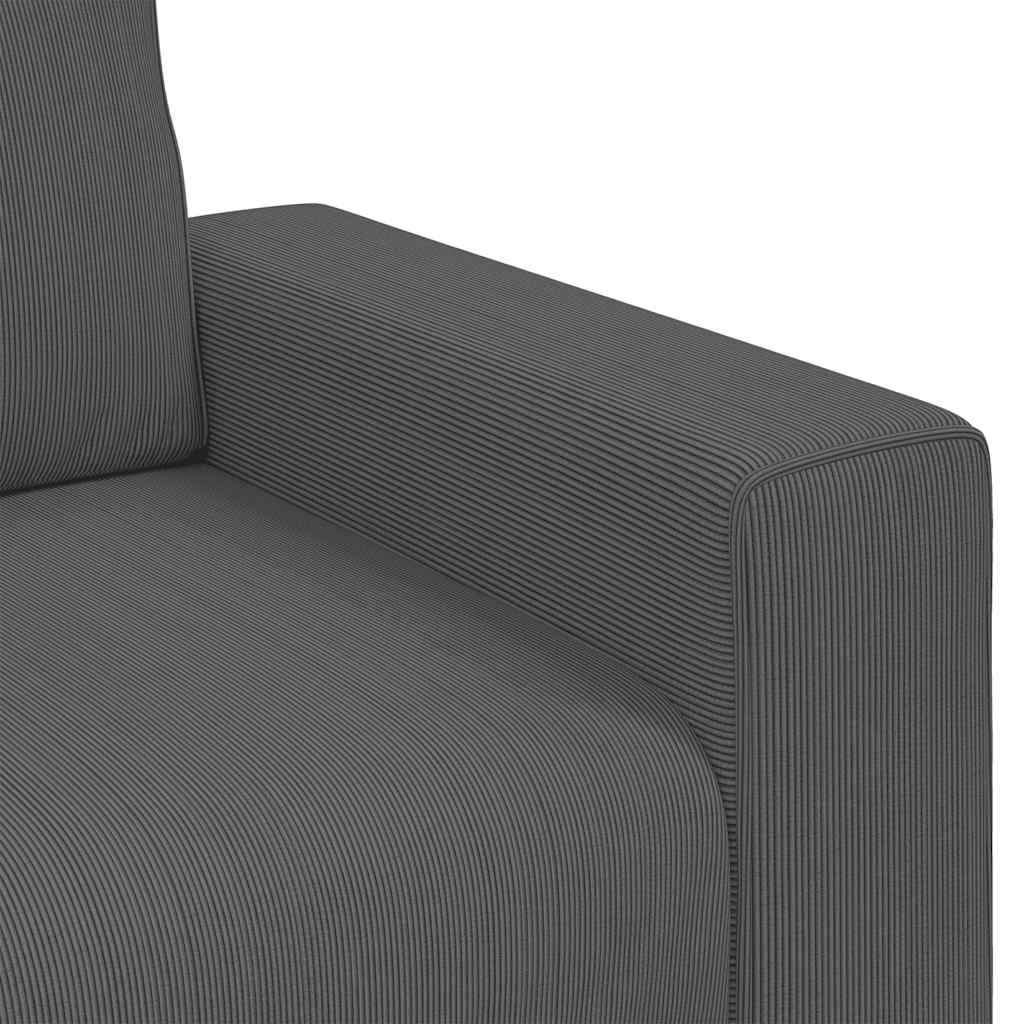 Loveseat Sofa Dark Grey 120 cm Corduroy Fabric