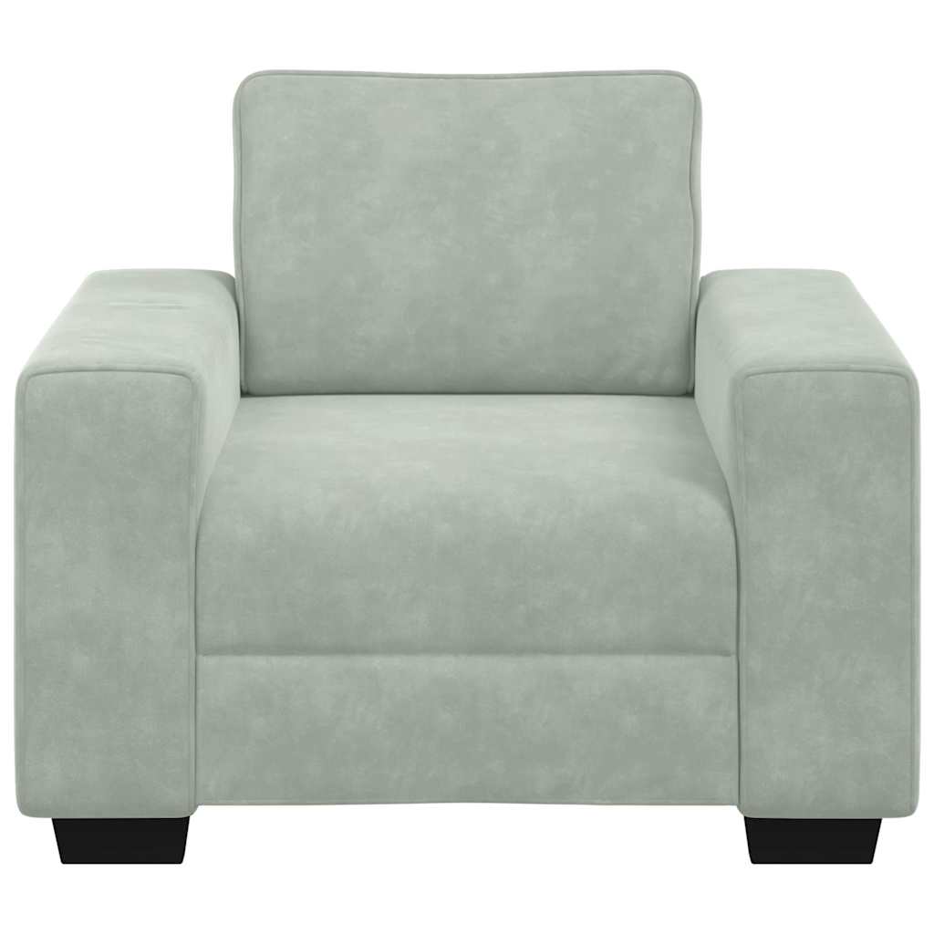 Sofa Chair Light Grey 59 cm Velvet