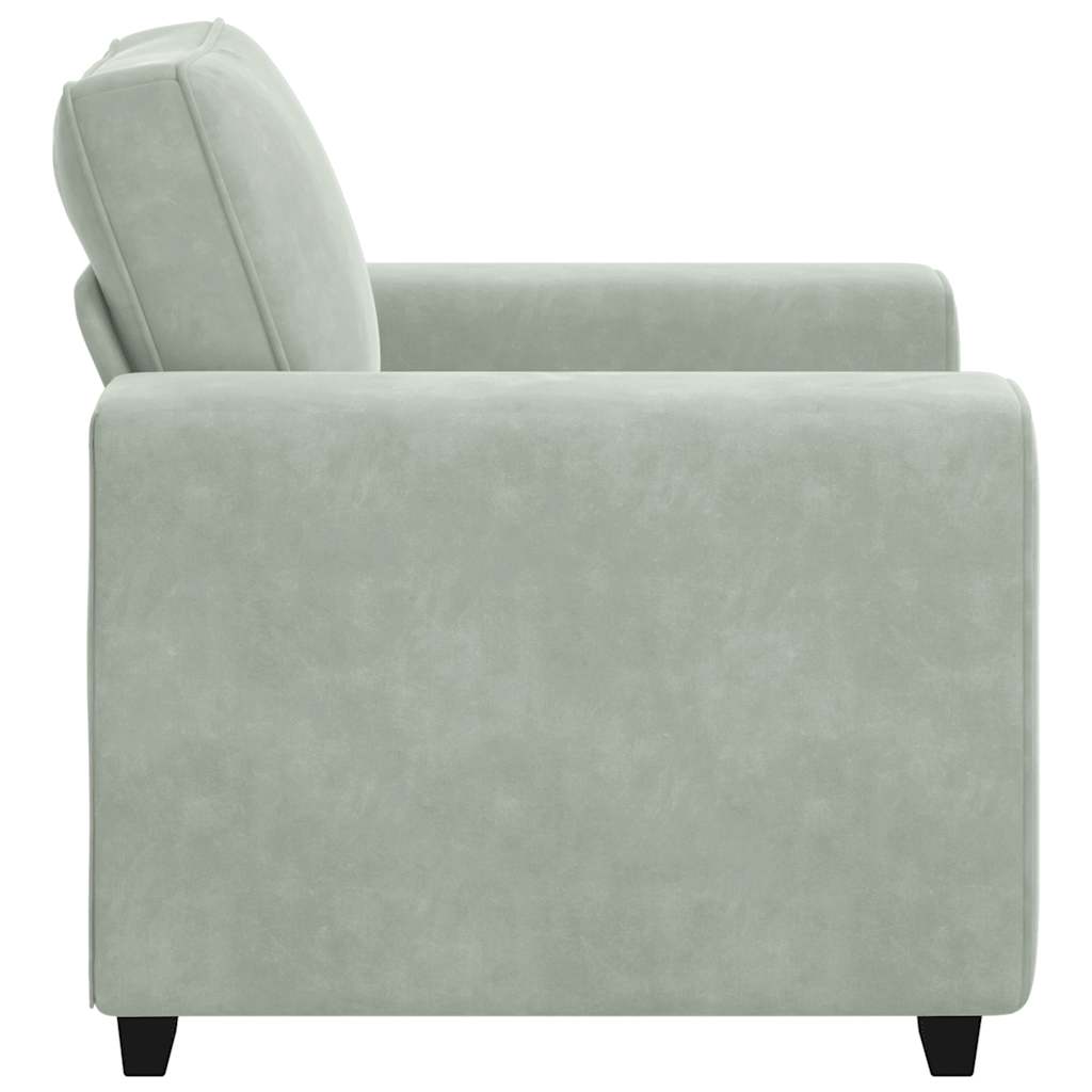 Sofa Chair Light Grey 59 cm Velvet