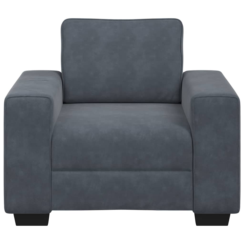 Sofa Chair Dark Grey 59 cm Velvet