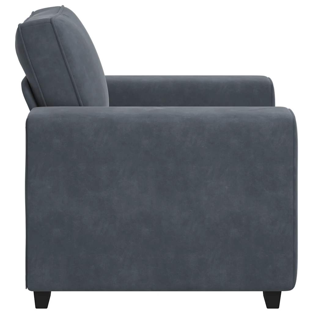 Sofa Chair Dark Grey 59 cm Velvet