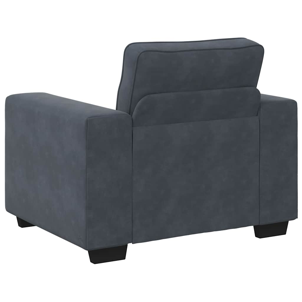 Sofa Chair Dark Grey 59 cm Velvet