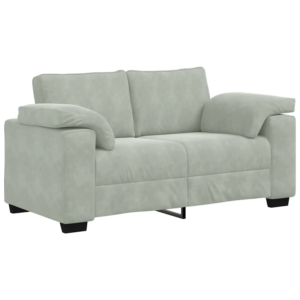 Loveseat Sofa Light Grey 120 cm Velvet