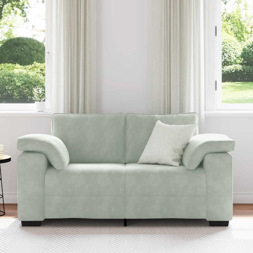 Loveseat Sofa Light Grey 120 cm Velvet