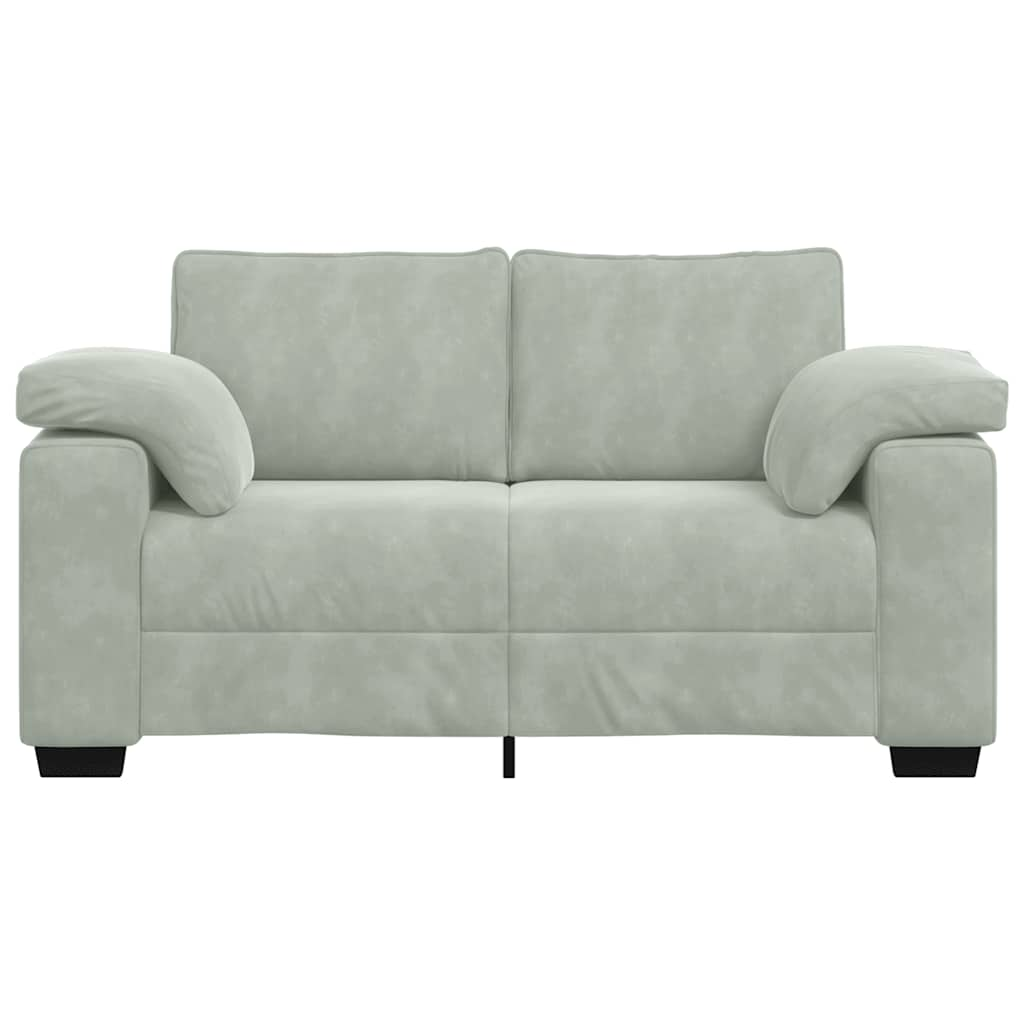 Loveseat Sofa Light Grey 120 cm Velvet