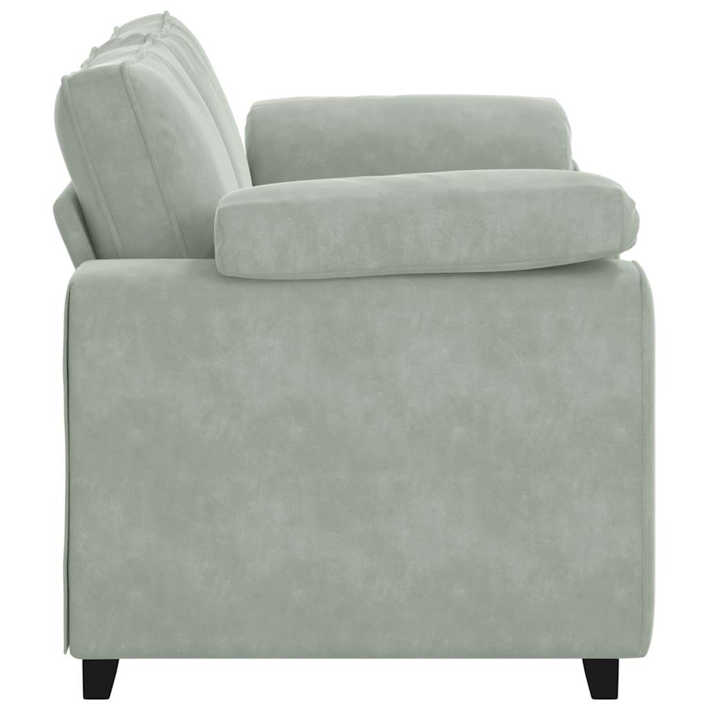 Loveseat Sofa Light Grey 120 cm Velvet