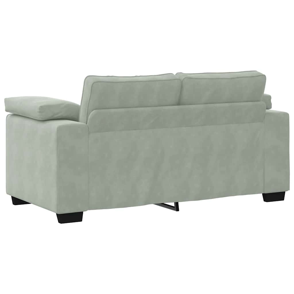 Loveseat Sofa Light Grey 120 cm Velvet