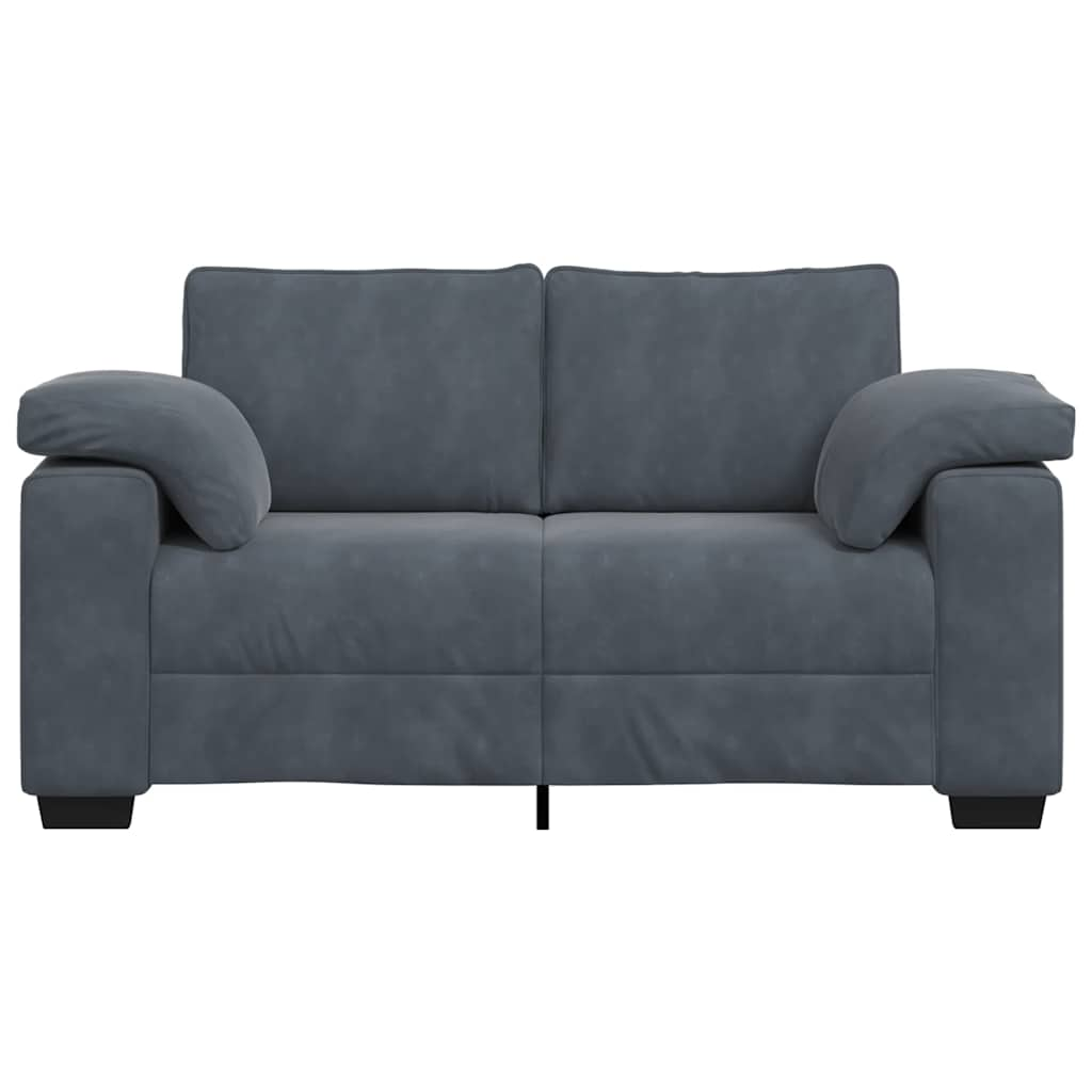 Loveseat Sofa Dark Grey 120 cm Velvet