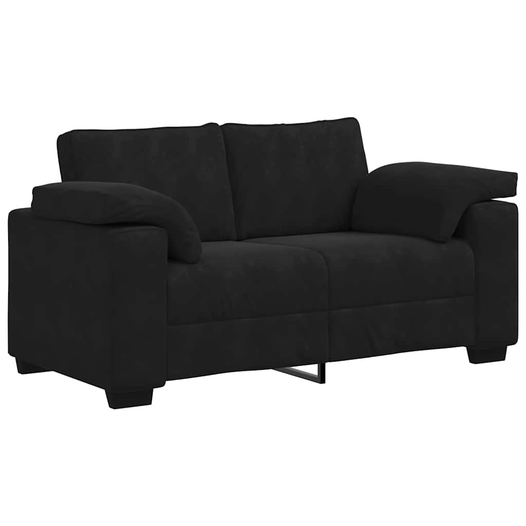 Loveseat Sofa Black 120 cm Velvet