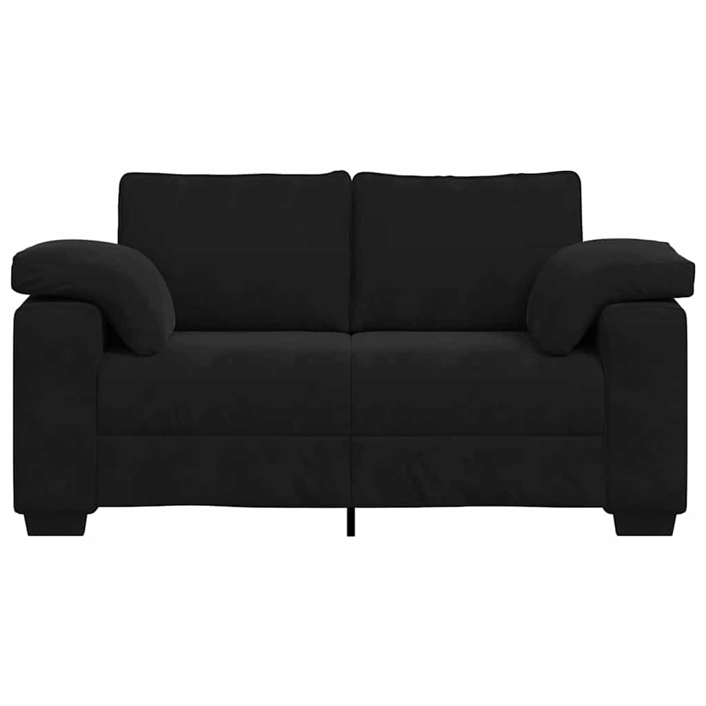 Loveseat Sofa Black 120 cm Velvet