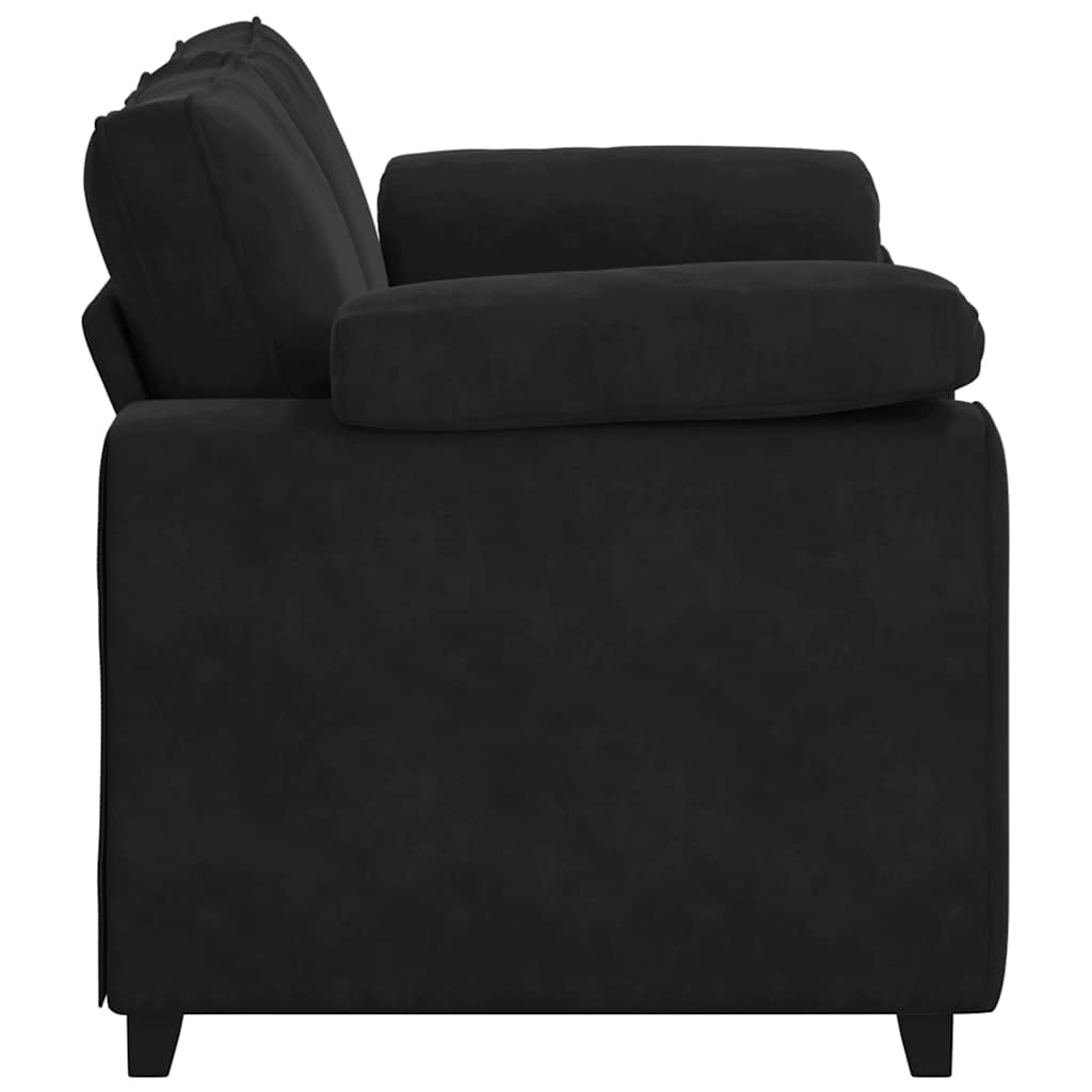 Loveseat Sofa Black 120 cm Velvet