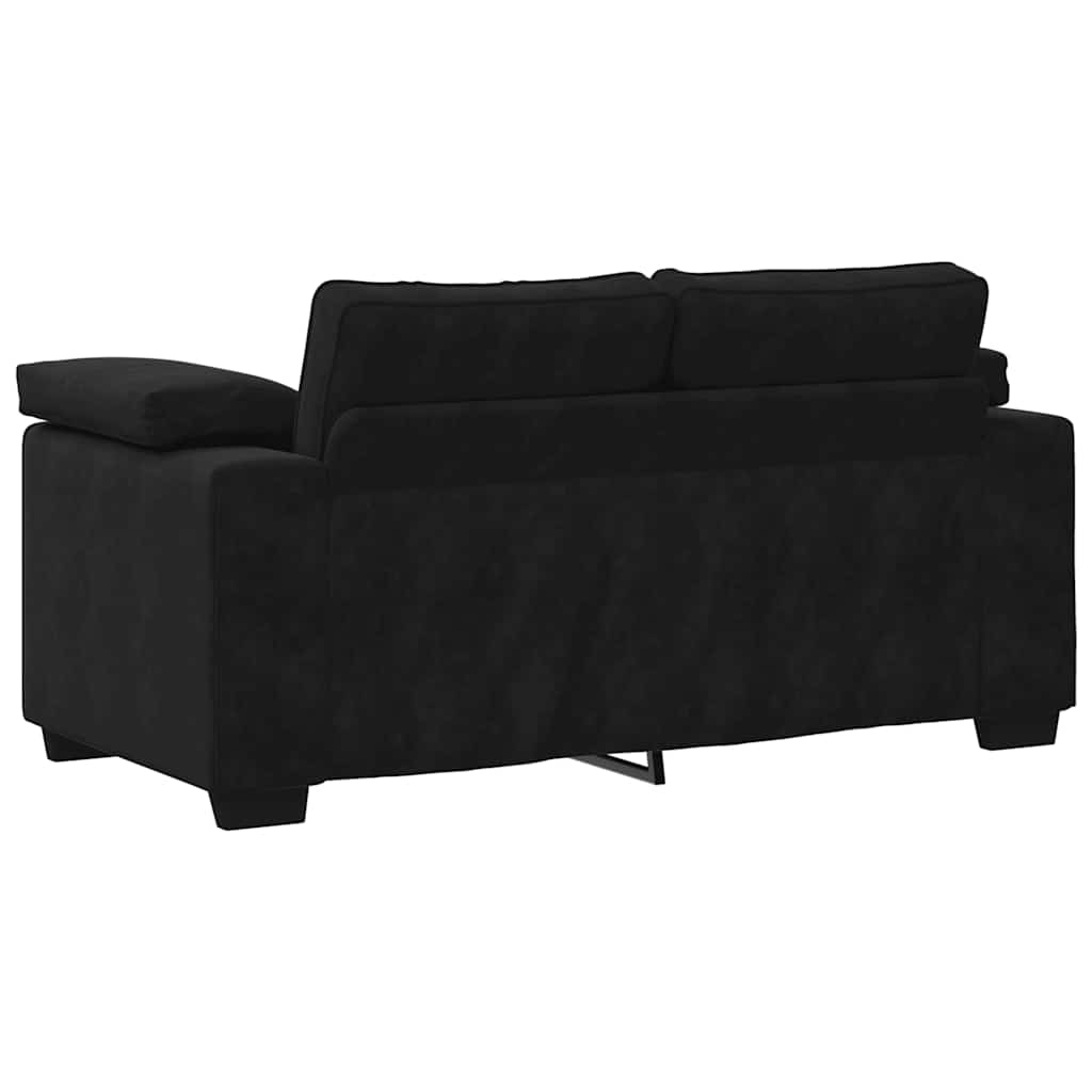 Loveseat Sofa Black 120 cm Velvet