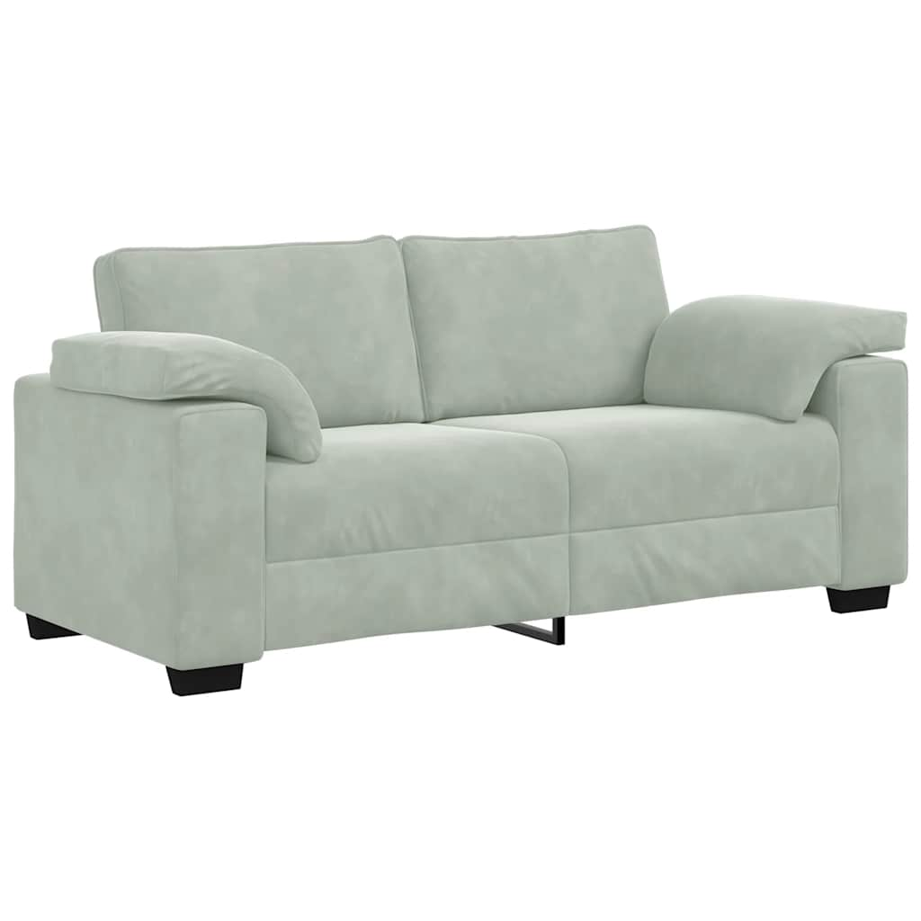 Loveseat Sofa Light Grey 140 cm Velvet