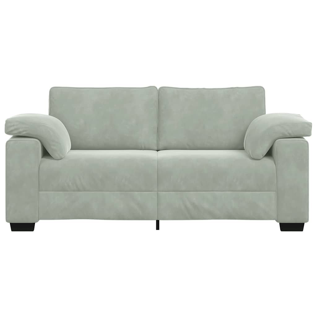 Loveseat Sofa Light Grey 140 cm Velvet