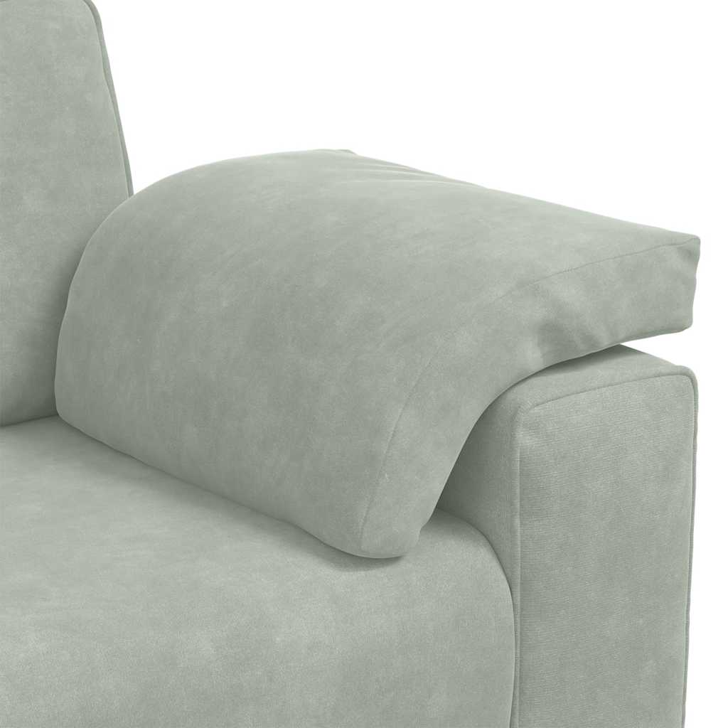 Loveseat Sofa Light Grey 140 cm Velvet