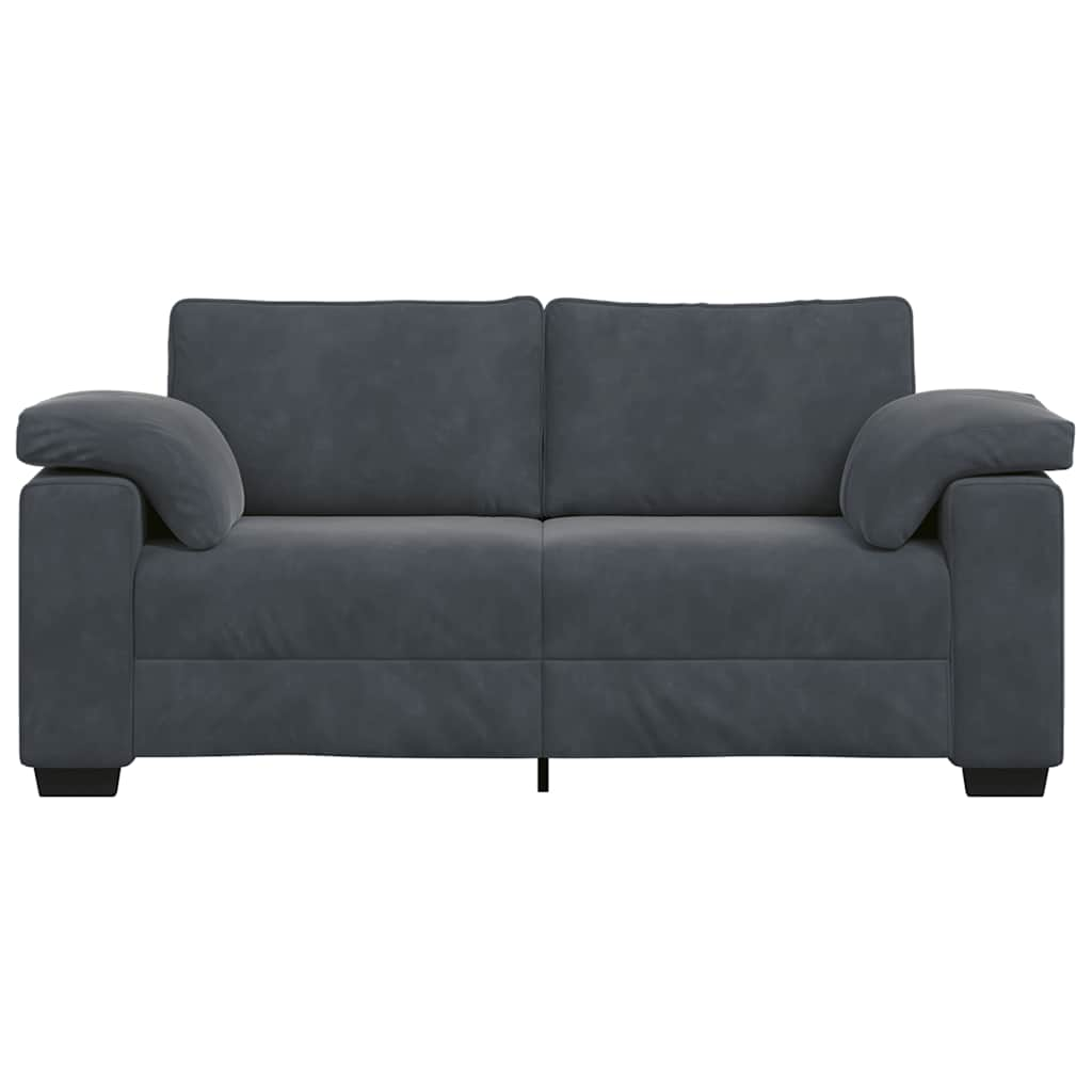 Loveseat Sofa Dark Grey 140 cm Velvet