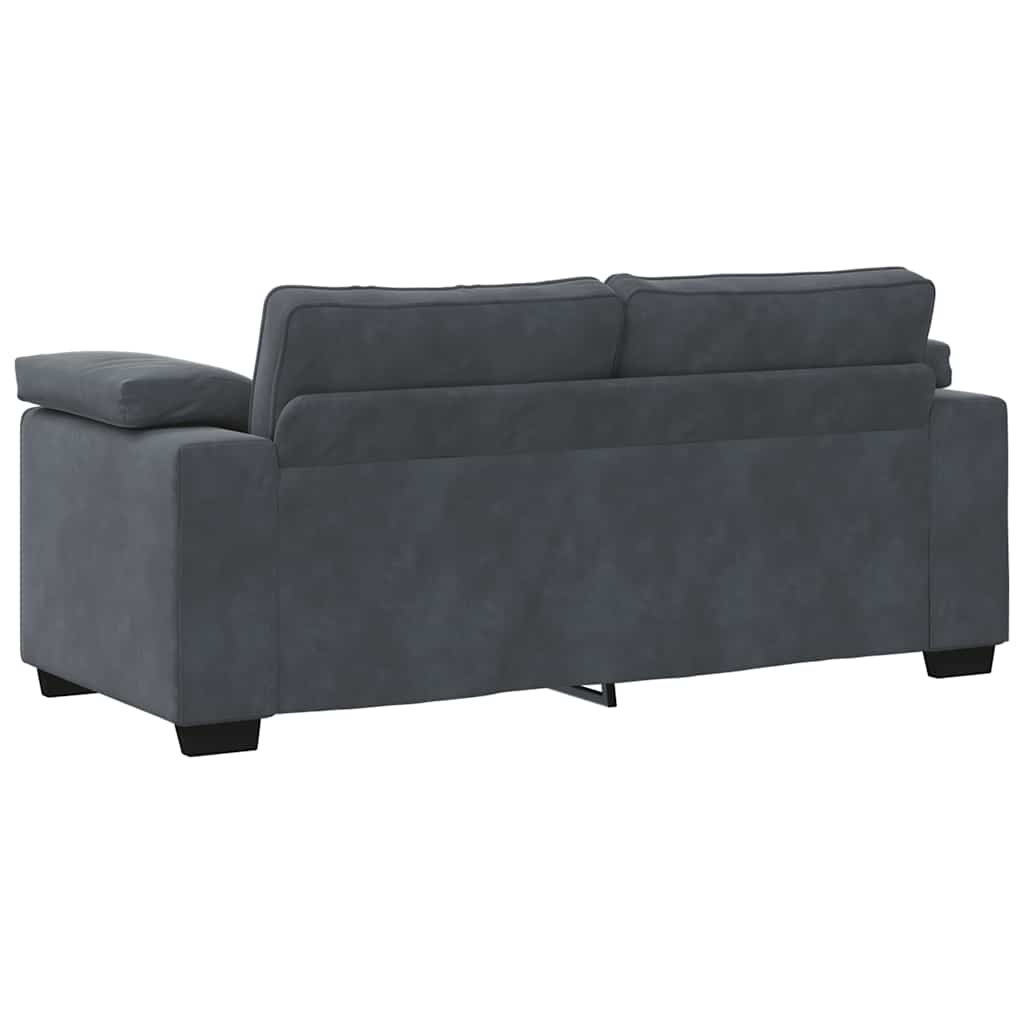 Loveseat Sofa Dark Grey 140 cm Velvet