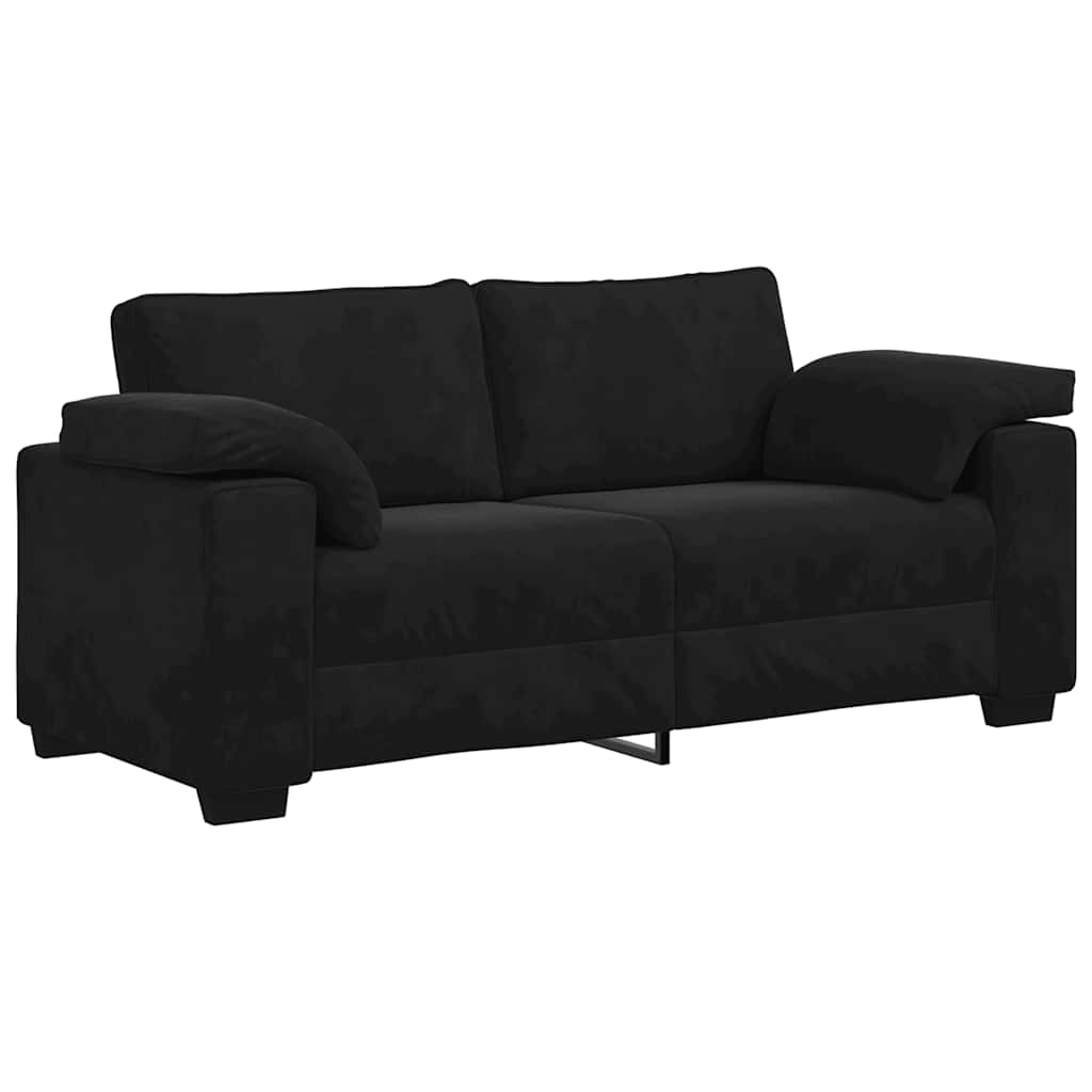 Loveseat Sofa Black 140 cm Velvet