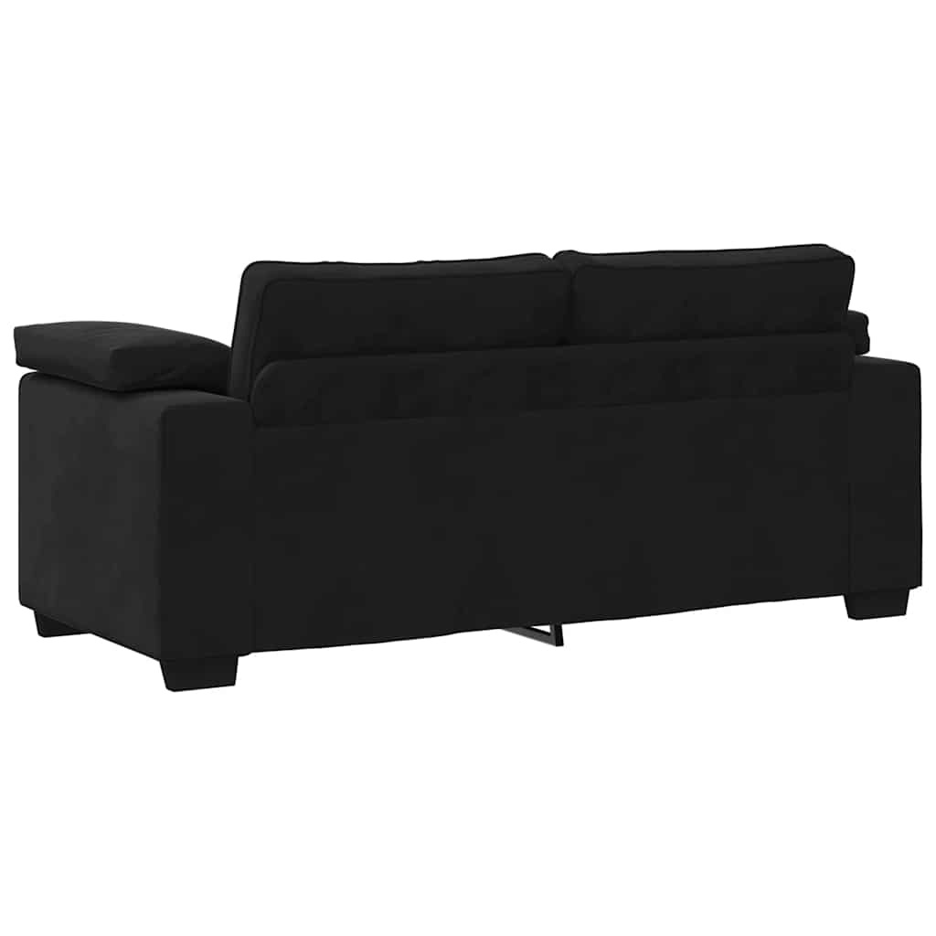 Loveseat Sofa Black 140 cm Velvet