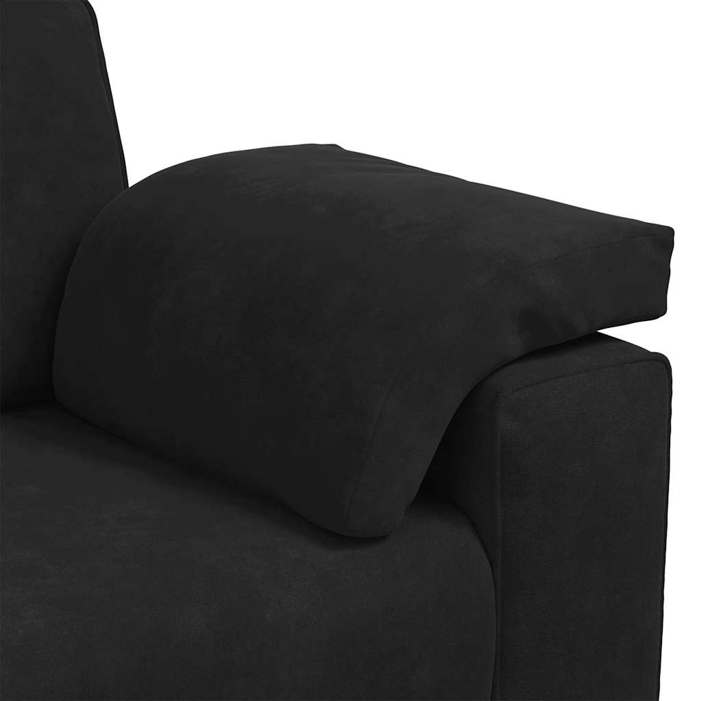 Loveseat Sofa Black 140 cm Velvet