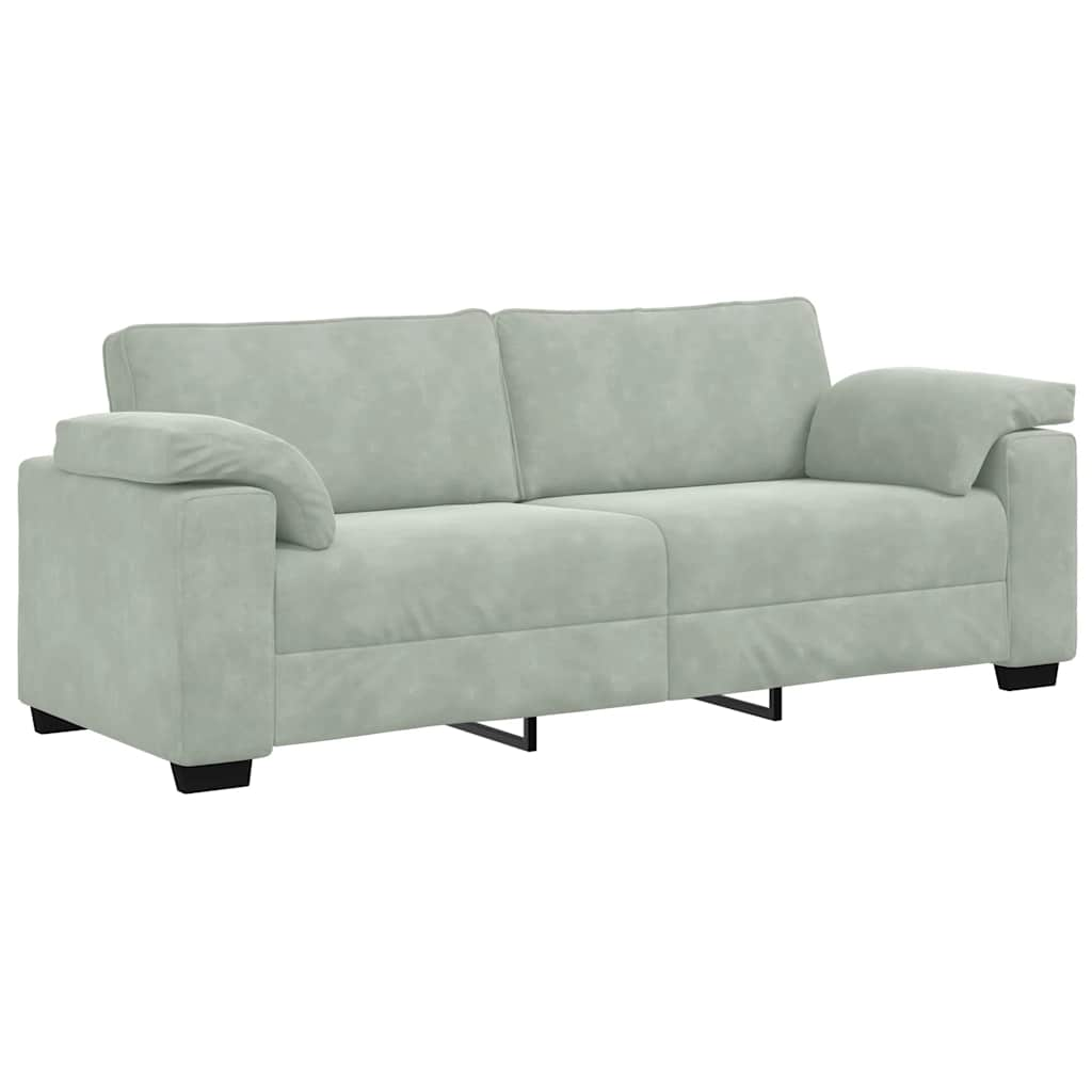 3-Seater Sofa Light Grey 178 cm Velvet