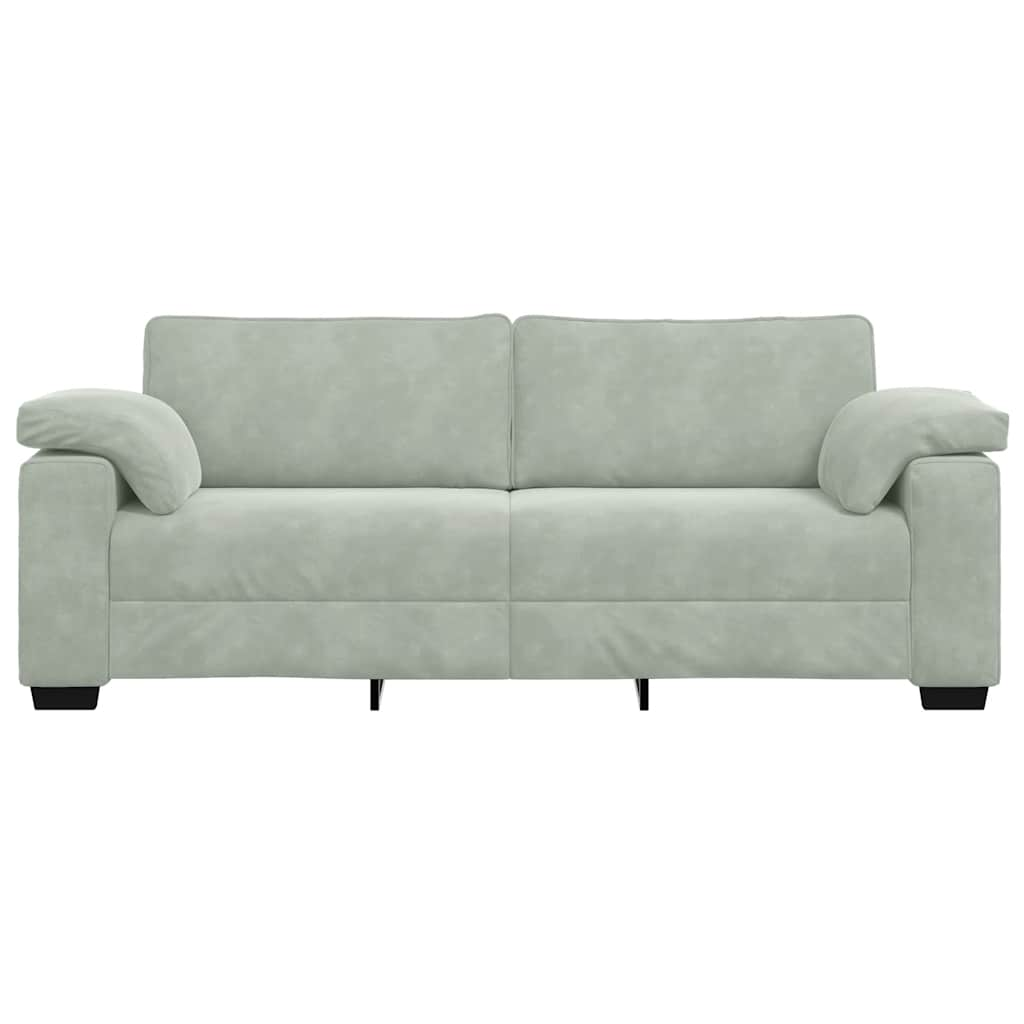 3-Seater Sofa Light Grey 178 cm Velvet