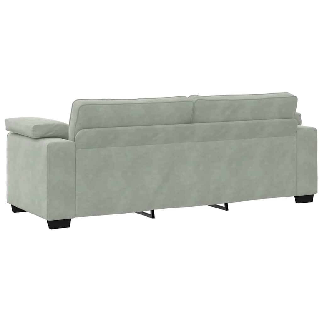 3-Seater Sofa Light Grey 178 cm Velvet