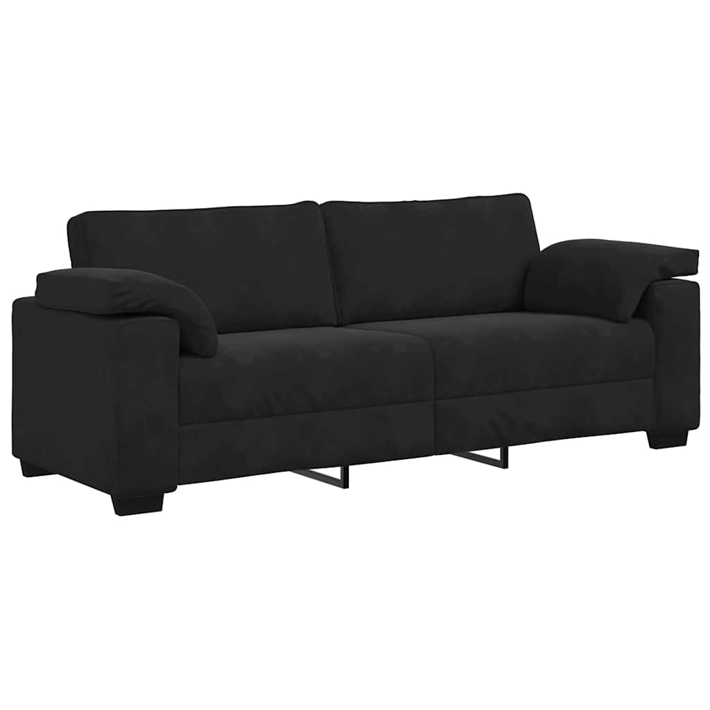 3-Seater Sofa Black 178 cm Velvet