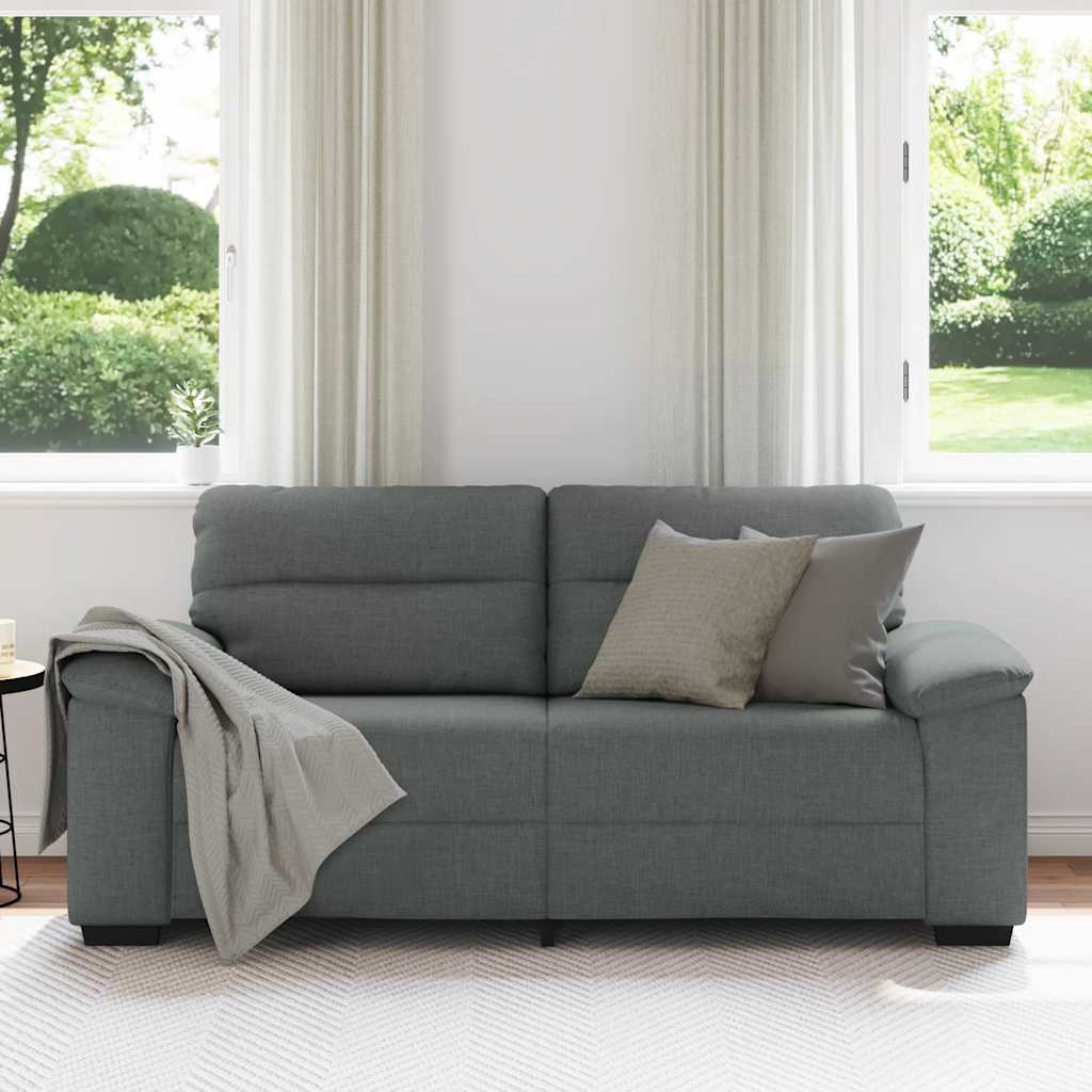 2-Seater Sofa Dark Grey 140 cm Fabric