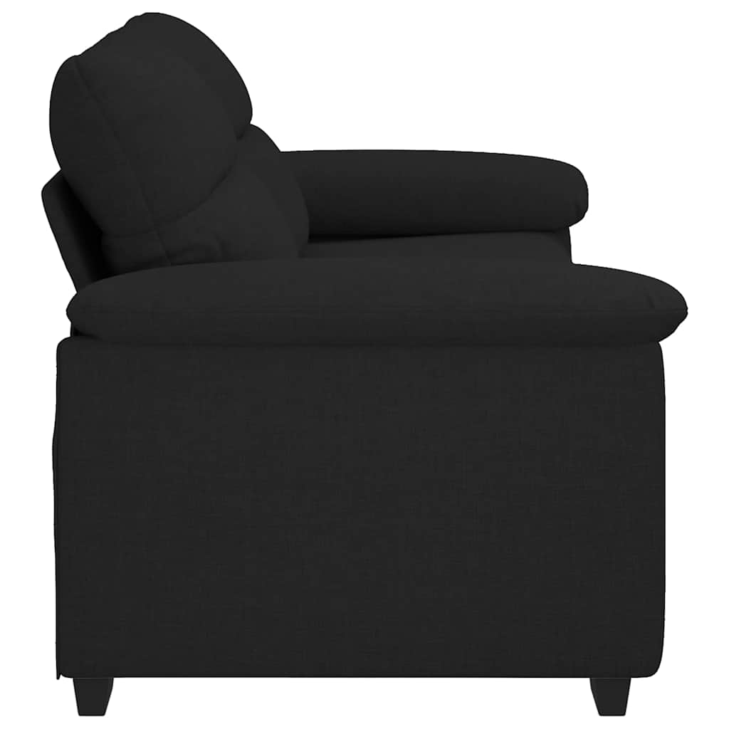 2-Seater Sofa Black 140 cm Fabric