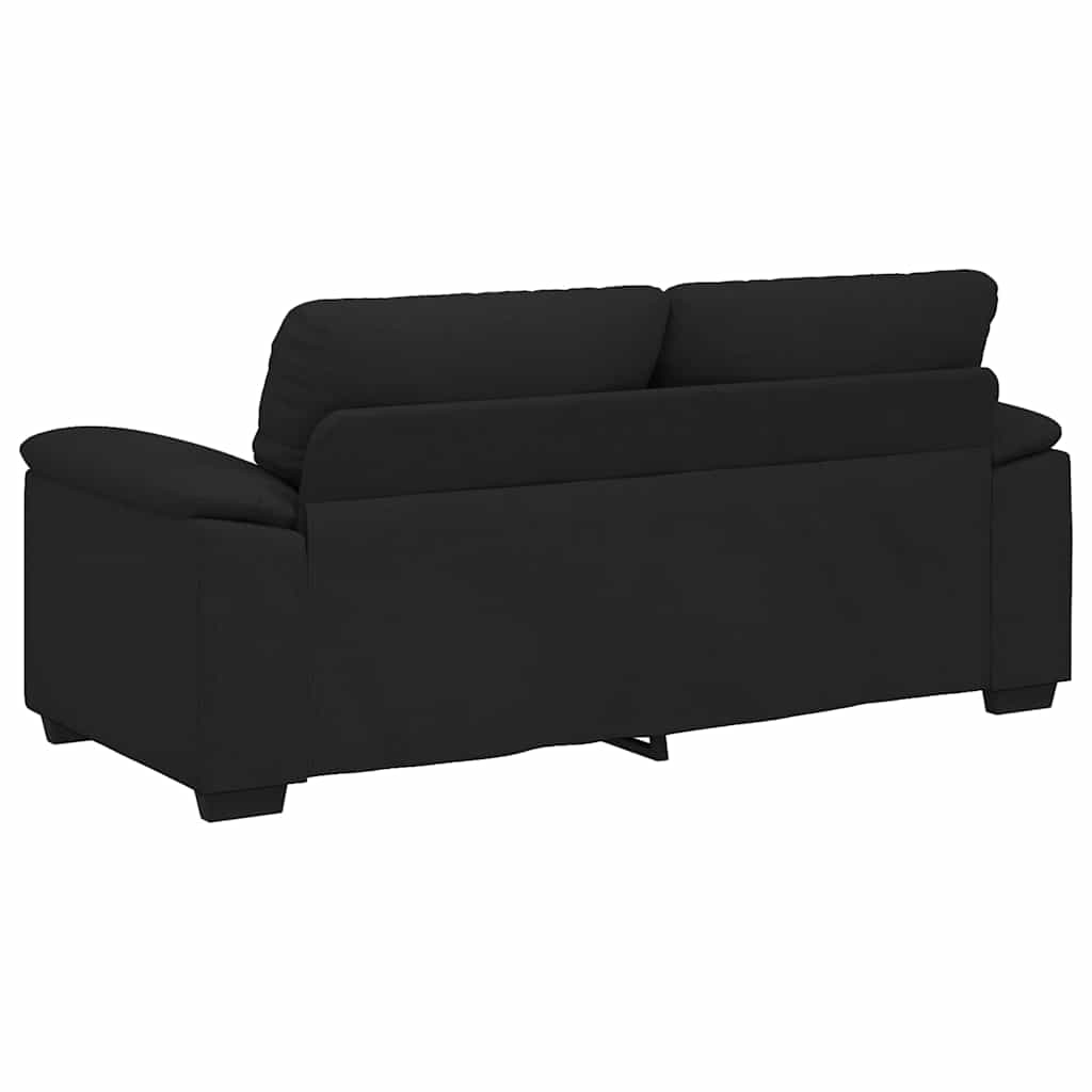 2-Seater Sofa Black 140 cm Fabric