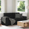 2-Seater Sofa Black 140 cm Fabric