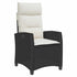 Reclining Garden Chair with Side Table Black Poly Rattan