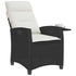 Reclining Garden Chair with Side Table Black Poly Rattan