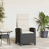 Reclining Garden Chair with Side Table Black Poly Rattan