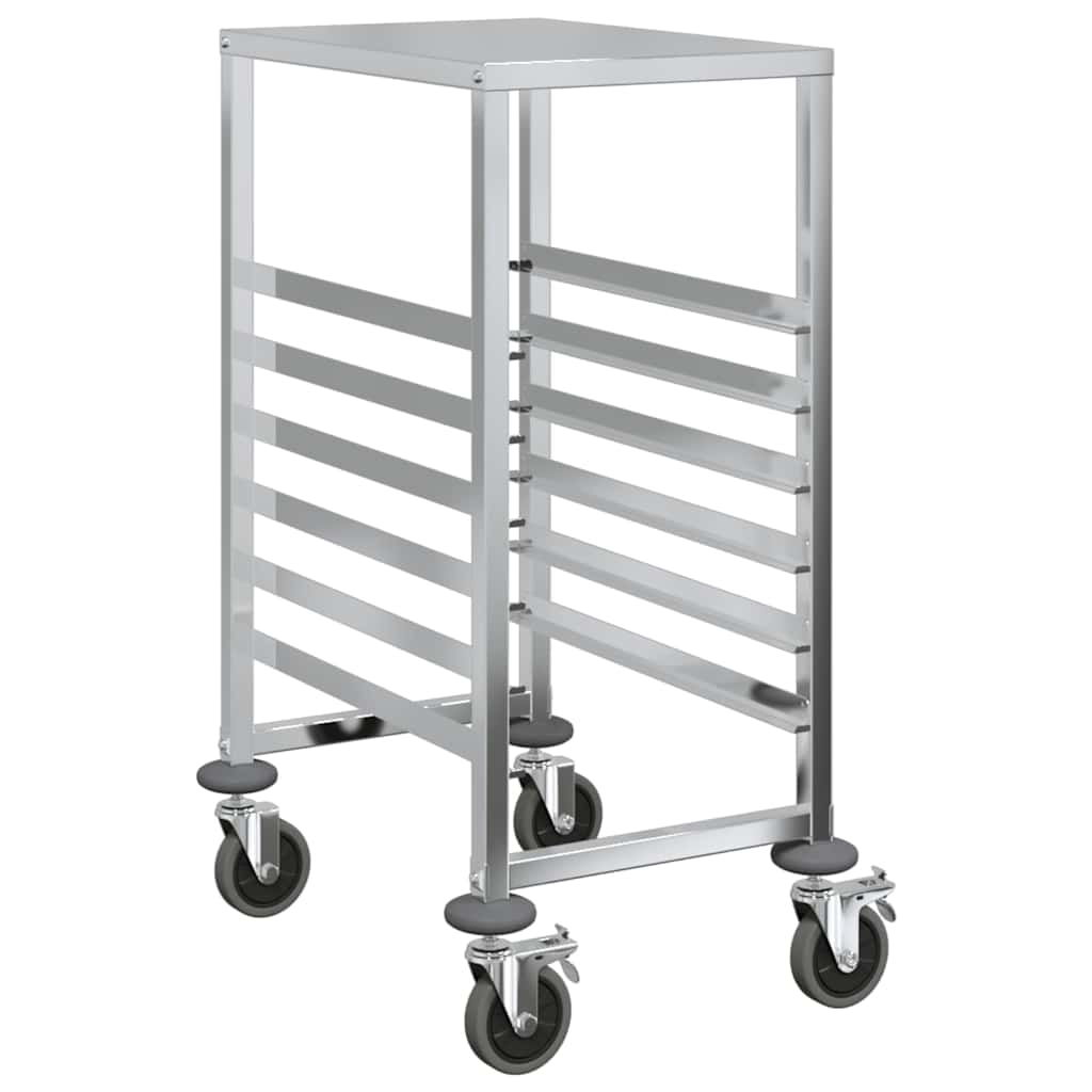 Tray Trolley with 6 GN Containers 39x55x87 cm Stainless Steel