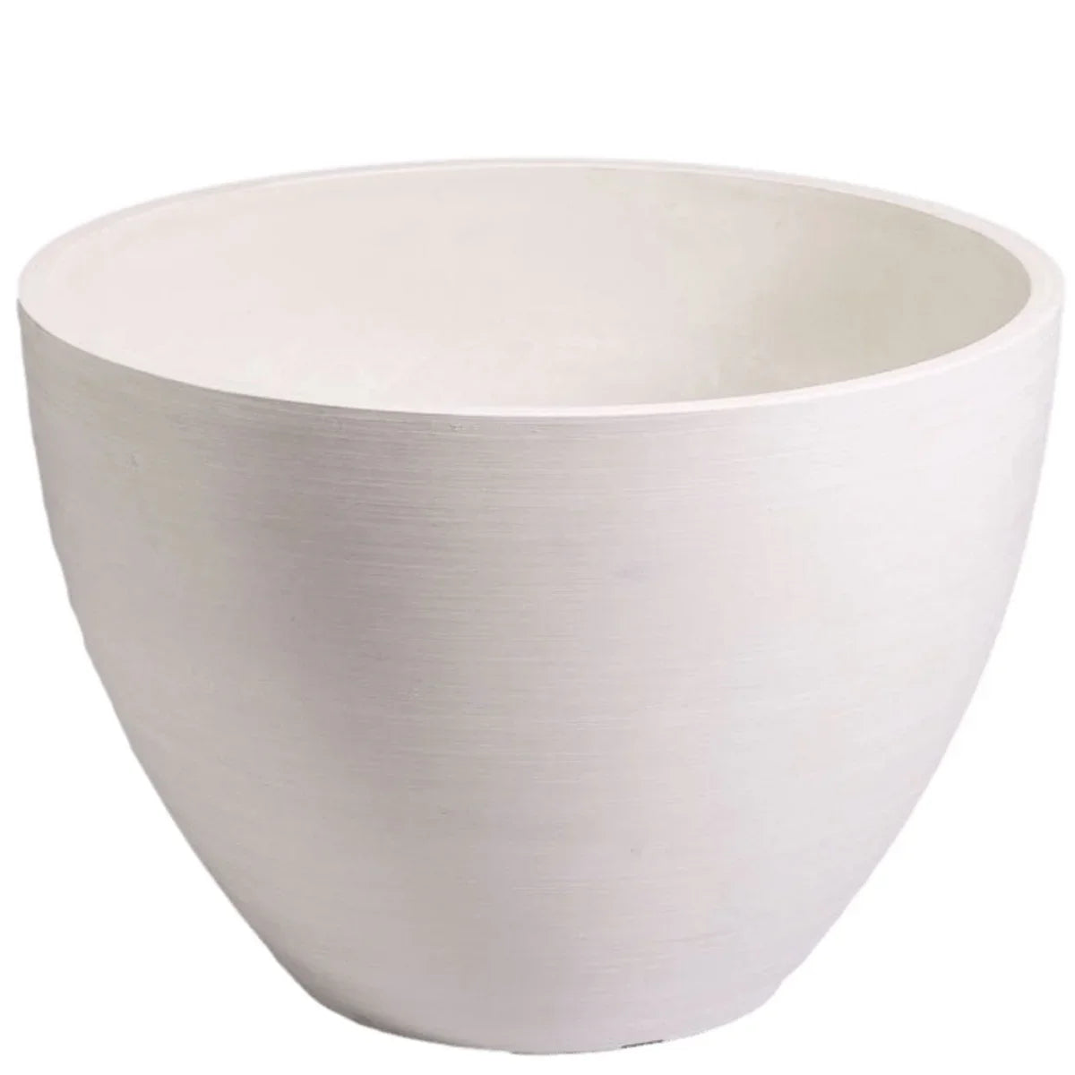 Vintage White Planter Bowl 30cm – Recycled Material, Durable & Decorative