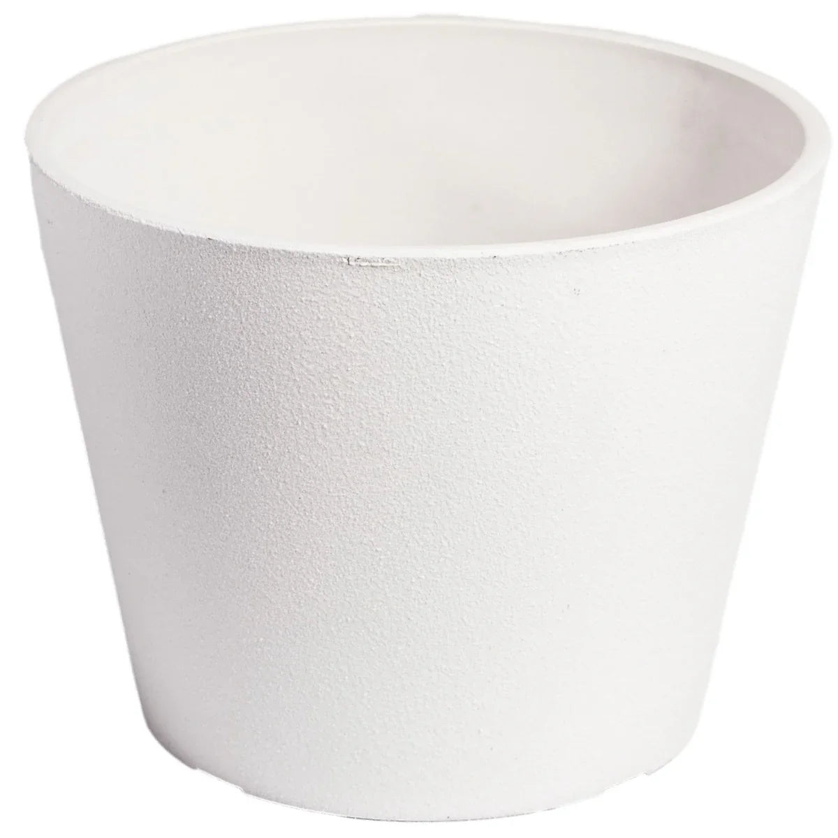 Rendered Planter Pot 25cm – White, Recycled Material, Lightweight & Durable