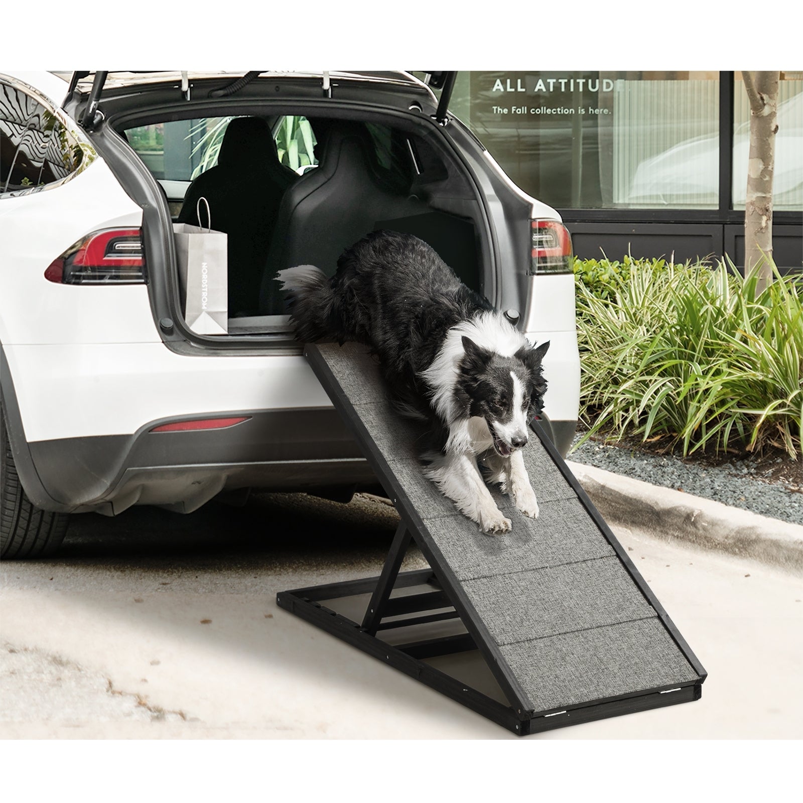 Dog Pet Ramp Adjustable Height Foldable 100cm