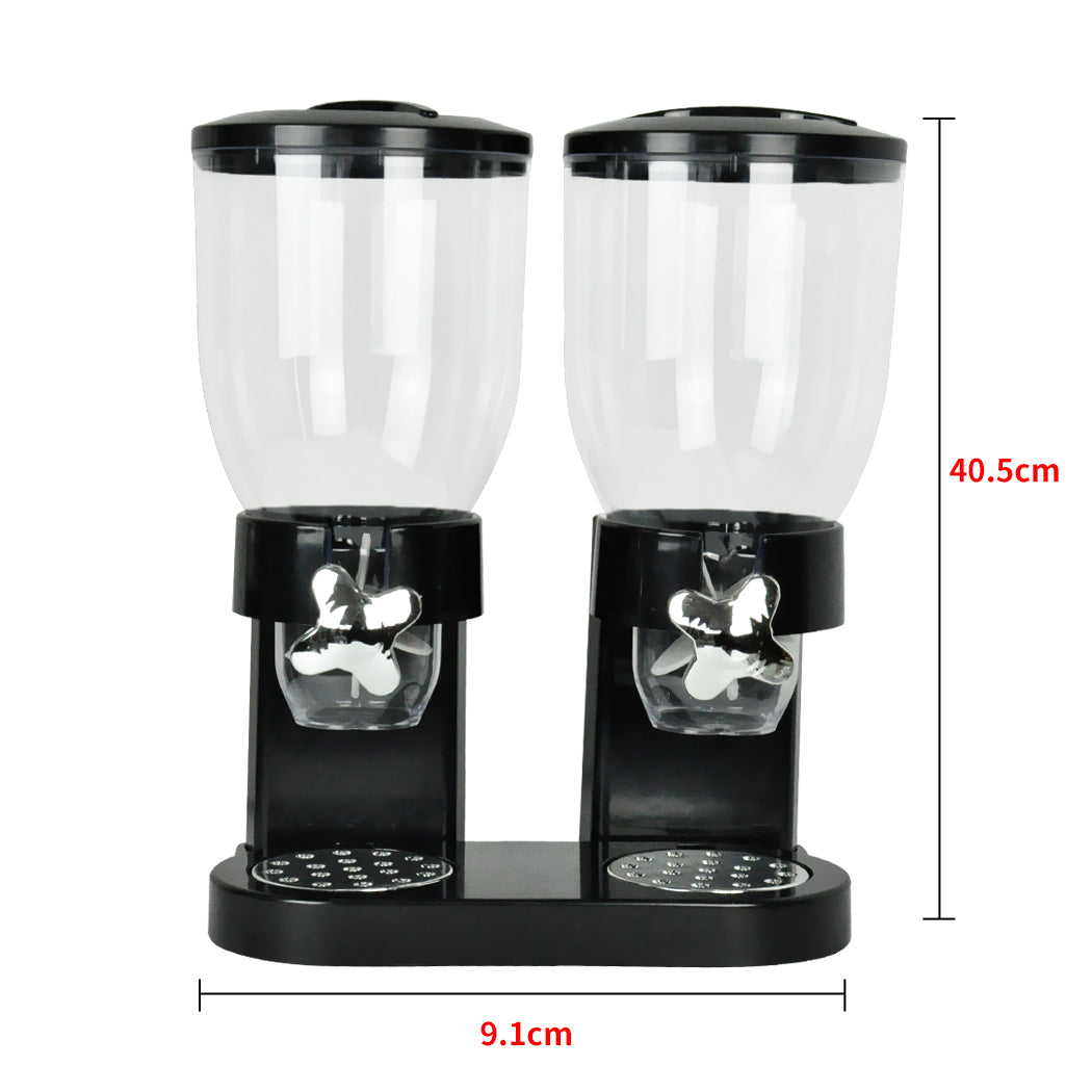 TOQUE Double Cereal Dispenser Dry Food Black-2006733302156890114