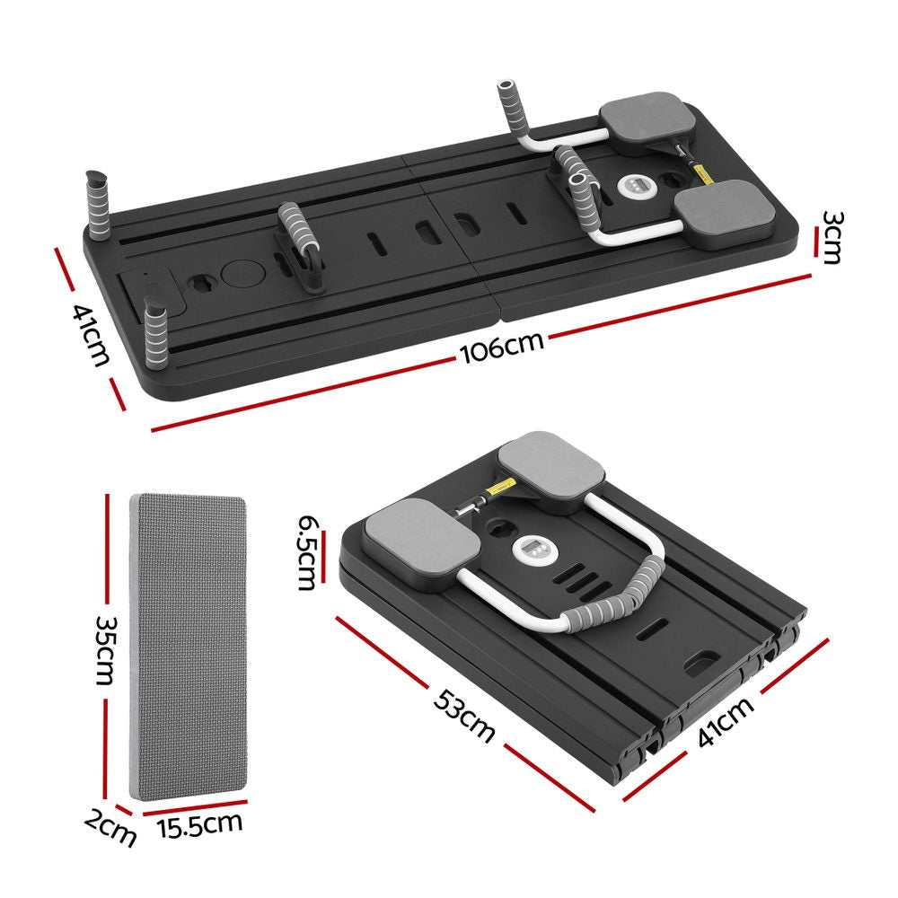Pilates Reformer Abdominal Exercise Board Push Up Set Fitness Black