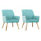 2x Armchair Lounge Sofa Chair Fabric Blue