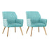 2x Armchair Lounge Sofa Chair Fabric Blue