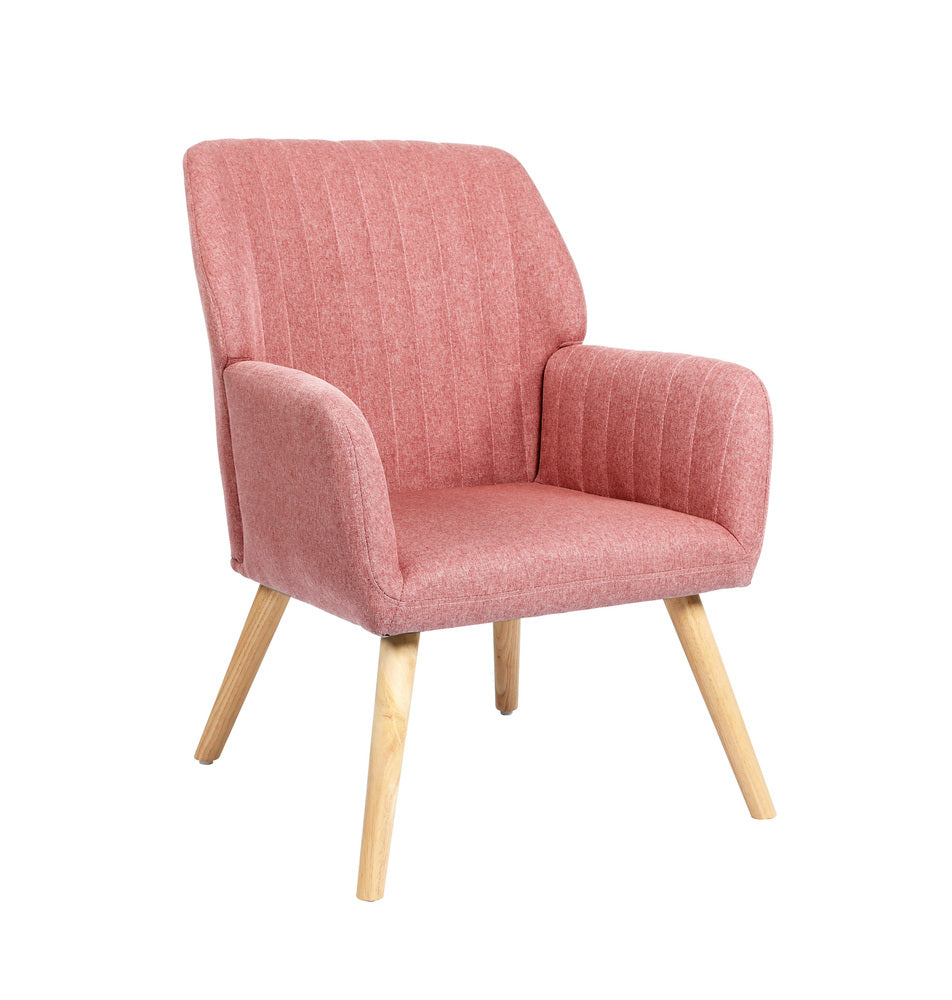 Armchair Lounge Sofa Chair Fabric Couches Pink
